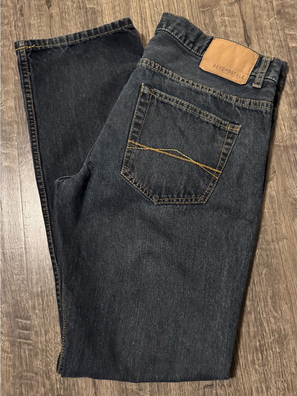 Aéropostale Men’s Blue Denim Jeans Straight Fit Regular Dark Wash Size 33 / 34